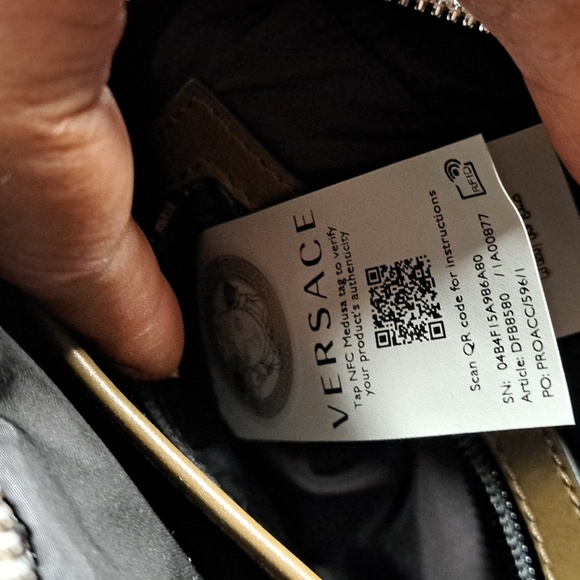 Versace NWTs Khaki Multicolor La Medusa Baroccoflage-Print Belt Bag - Picture 12 of 15
